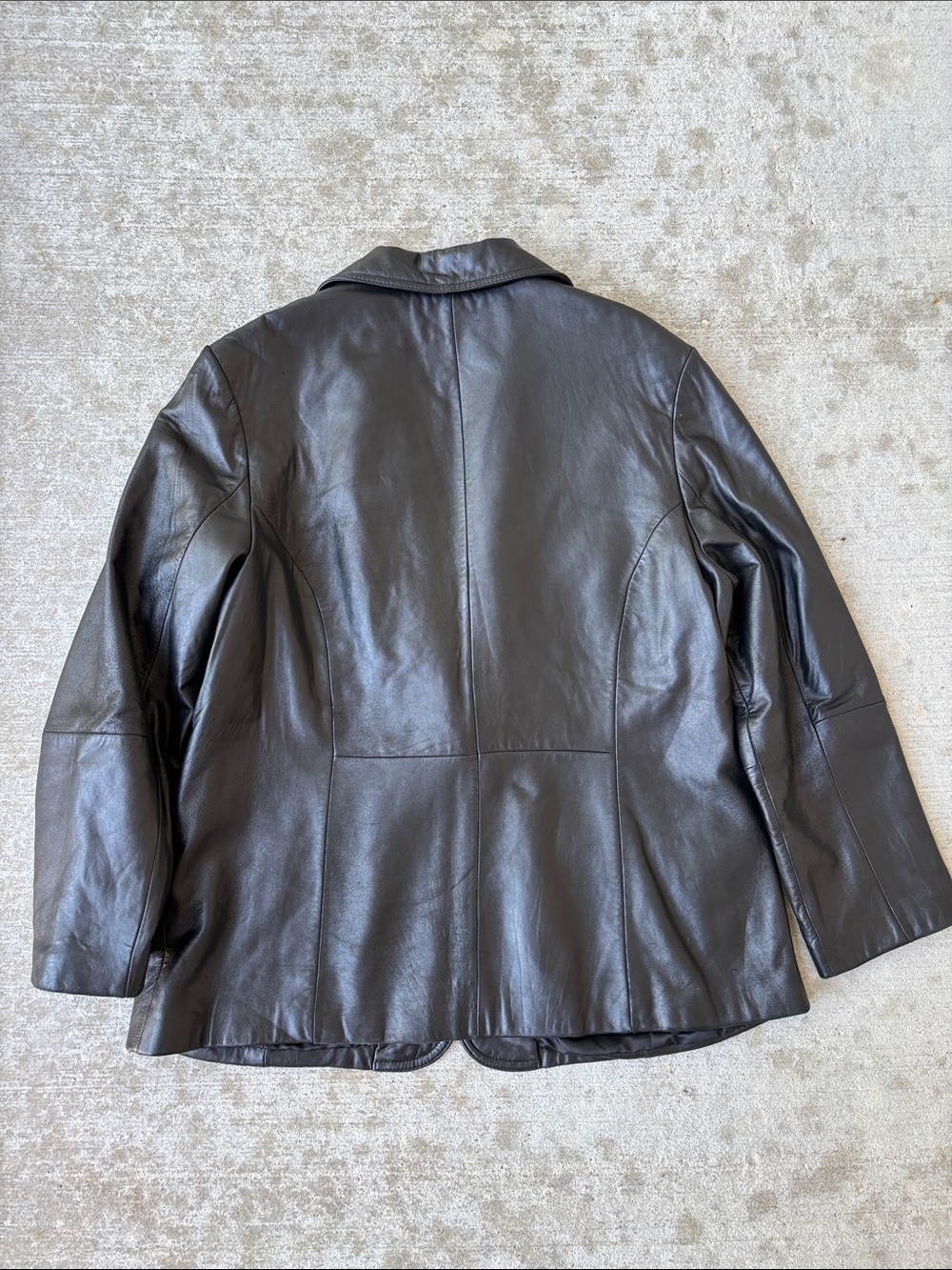 Ricardo Vintage Black Leather Women's Blazer Jacket - Single-Button - Picture 13 of 16